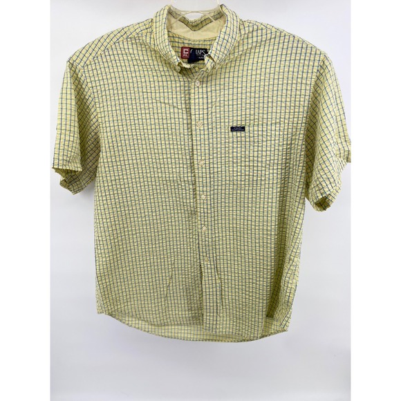 Chaps Ralph Lauren Other - Chaps Ralph Lauren Mens XL Seersucker Plaid SS Button Down Shirt Yellow